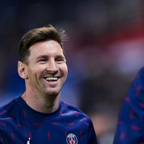 Angel Di Maria (PSG) / Lionel Messi (PSG) - Match de Ligue 1 Uber Eats Psg (2) - Lille(1) au Parc des Princes à Paris le 29 octobre 2021. © JB Autissier/PanoramicBestimage