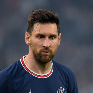 Attitude de Lionel Leo Messi ( 30 - PSG ) - Match Ligue 1 Uber Eats "OM - PSG (0-0)" au stade Orange Vélodrome à Marseille, le 24 octobre 2021.