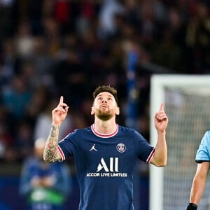 Lionel (Léo) Messi (PSG) - Match de Ligue Des Champions "PSG - RB Liepzig (3-2)" au Parc des Princes à Paris, le 19 octobre 2021.