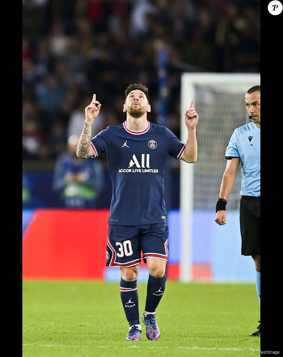 Lionel (Léo) Messi (PSG) - Match de Ligue Des Champions "PSG - RB Liepzig (3-2)" au Parc des Princes à Paris, le 19 octobre 2021.
