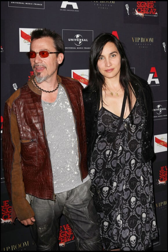 Florent Pagny et Azucena Caamano à Paris.