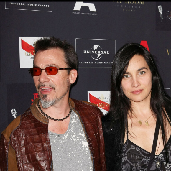 Florent Pagny et Azucena Caamano à Paris.