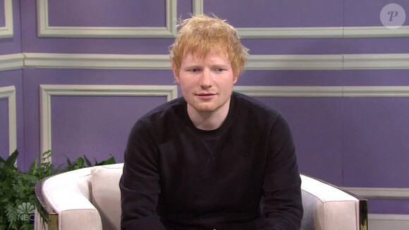 Ed Sheeran dans l'émission "Saturday Night Live" à Los Angeles.