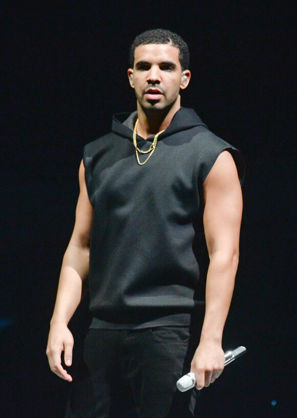 Le chanteur Drake en concert au 02 arena à Londres, le 25 mars 2014.