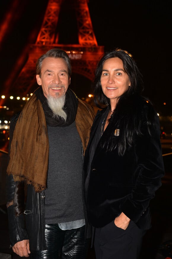 Exclusif - Florent Pagny et sa femme Azucena Caman - Backstage du concert anniversaire des 130 ans de la Tour Eiffel à Paris, sur France 2. © Perusseau-Veeren/ Bestimage