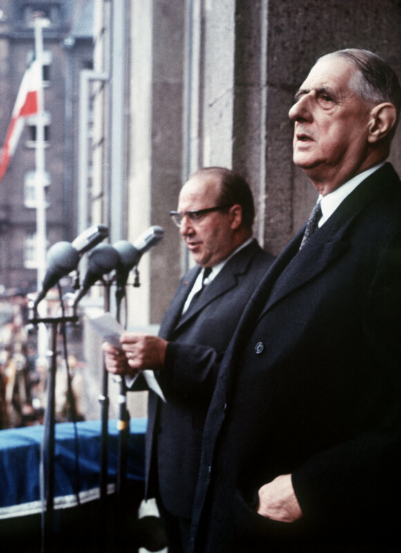Le général Charles de Gaulle en 1962 lors d'une visite d'Etat en Allemagne