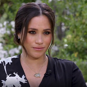 Interview de Meghan Markle et de son mari le prince Harry avec la présentatrice américaine Oprah Winfrey pour CBS © Capture TV CBS via Bestimage