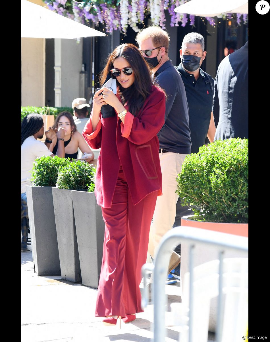 Le prince Harry, duc de Sussex et Meghan Markle ont visité l'école primaire P.S. 123 Mahalia Jackson d'Harlem avant d'aller déjeuner au restaurant Melba's à New York, le 24 septembre 2021.