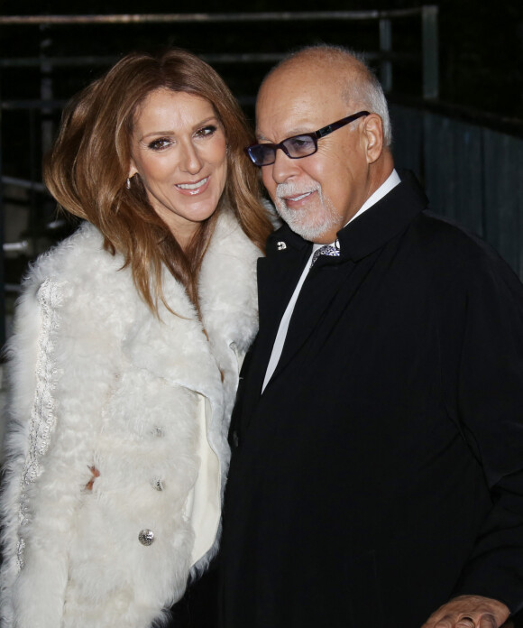 Céline Dion et son mari René Angélil arrivent à l'enregistrement de l'emission "Vivement dimanche" au studio Gabriel à Paris