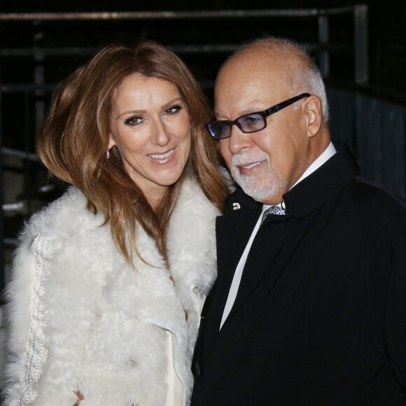 Céline Dion et son mari René Angélil arrivent à l'enregistrement de l'emission "Vivement dimanche" au studio Gabriel à Paris