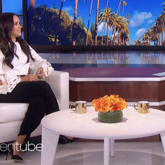 Meghan Markle sur le plateau de l'émission "The Ellen Show" à Los Angeles, le 17 novembre 2021.