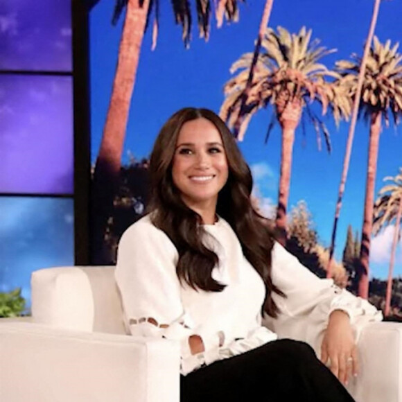 Meghan Markle sur le plateau de l'émission "The Ellen Show" à Los Angeles, le 17 novembre 2021.