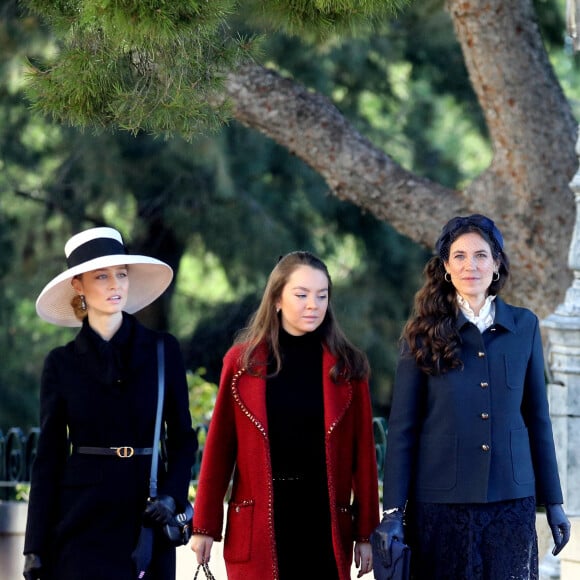 Beatrice Borromeo, Alexandra de Hanovre, Tatiana Santo Domingo - Arrivées en la cathédrale de Monaco pour la messe d'action de grace avec Te Deum lors de la la fête nationale de Monaco le 19 novembre 2021. © Dominique Jacovides / Bruno Bebert / Bestimage