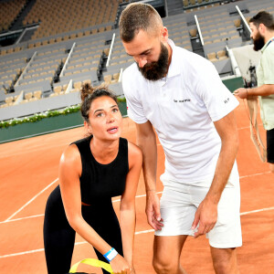 Exclusif - Benoît Paire et sa compagne Julie Bertin - Benoît Paire, Gaël Monfils, Domingo (Pierre Alexis Bizot) et Zerator (Adrien Nougaret) deux streamers se rencontrent lors d'un match de tennis à Roland Garros, Paris le 18 septembre 2021. © Veeren/Bestimage