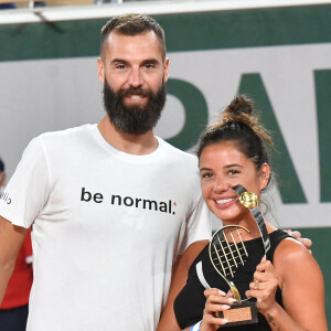 Exclusif - Benoît Paire et sa compagne Julie Bertin - Benoît Paire, Gaël Monfils, Domingo (Pierre Alexis Bizot) et Zerator (Adrien Nougaret) deux streamers se rencontrent lors d'un match de tennis à Roland Garros, Paris. © Veeren/Bestimage