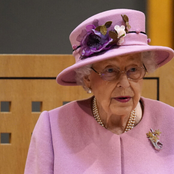 La reine Elisabeth II d'Angleterre assiste à la cérémonie d'ouverture de la sixième session du Senedd à Cardiff, Royaume Uni, 14 oc tobre 2021.