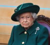 La reine Elisabeth II d'Angleterre au Parlement écossais à Edimbourg, Ecosse, Royaume Uni, le 2 octobre 2021. 