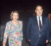 Charles Pasqua et sa femme Jeanne Joly au concert de Luciano Pavarotti à Bercy