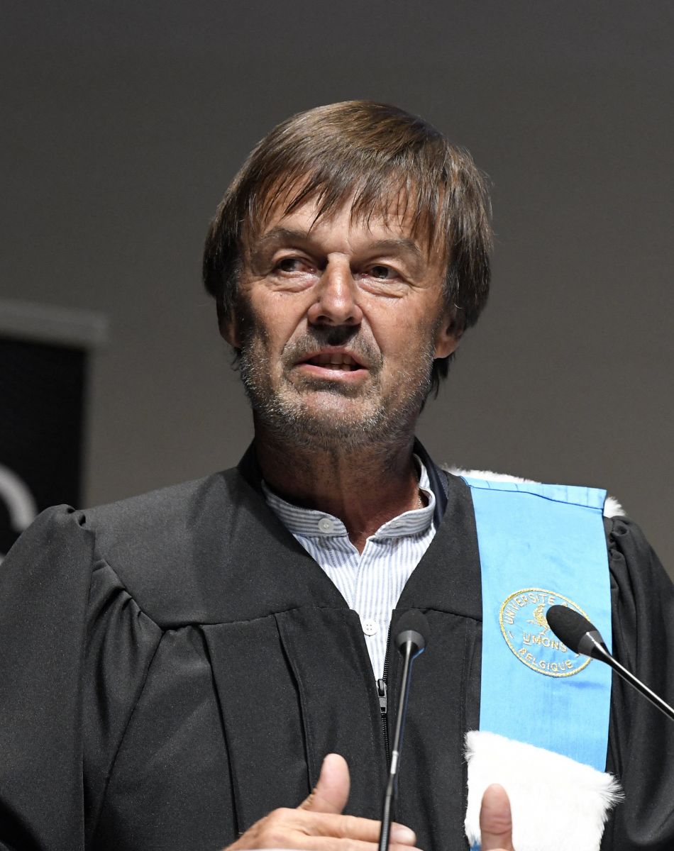 Cérémonie de remise des insignes de Docteur Honoris Causa à Nicolas Hulot lors de la rentrée académique de l'Université de Mons, Belgique le 10 octobre 2019.