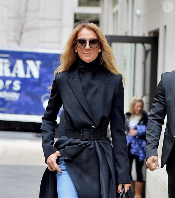 Céline Dion à la sortie de son concert au Barclays Center à New York le 29 février 2020. 