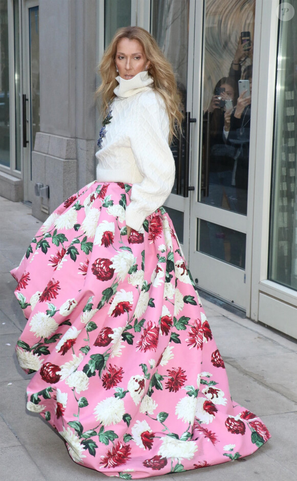 Celine Dion à la sortie de son hôtel à New York, le 8 mars 2020 