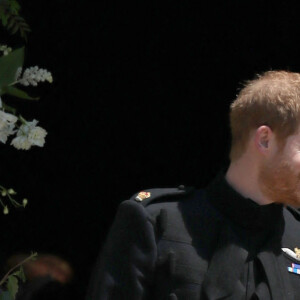 Le prince Harry, duc de Sussex, et Meghan Markle, duchesse de Sussex, à la sortie de chapelle St. George au château de Windsor - Sortie après la cérémonie de mariage du prince Harry et de Meghan Markle en la chapelle Saint-George au château de Windsor, Royaume Uni, le 19 mai 2018.