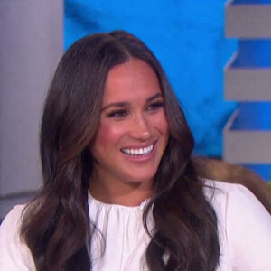 Meghan Markle sur le plateau de l'émission "The Ellen Show" à Los Angeles, le 17 novembre 2021.