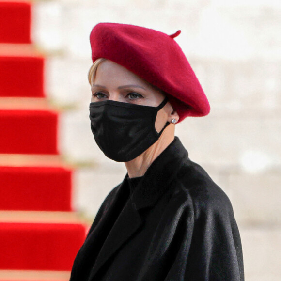 La princesse Charlène de Monaco - Le couple princier a assisté à la messe de Sainte Dévote à la cathédrale de Monaco. © Claudia Albuquerque / Bestimage