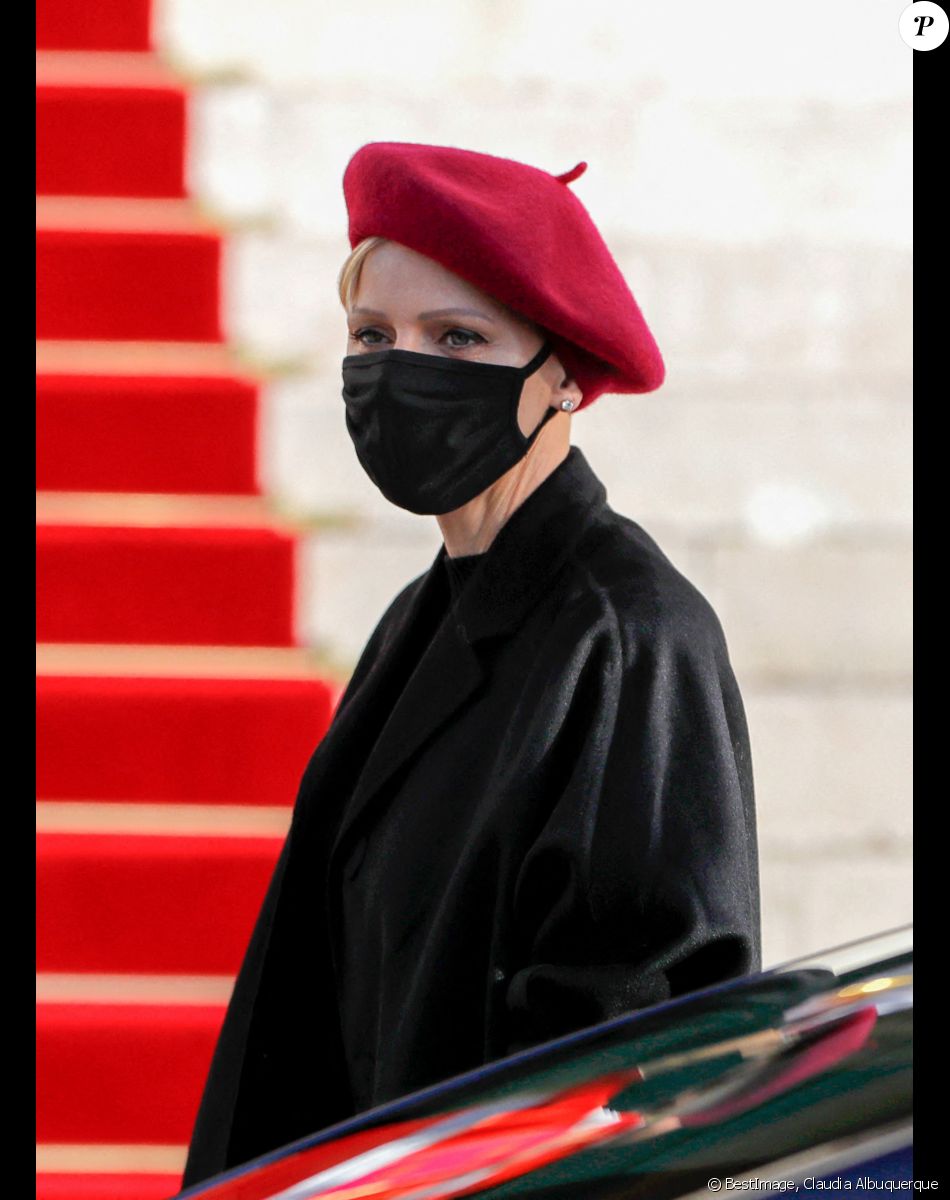 La princesse Charlène de Monaco - Le couple princier a assisté à la messe de Sainte Dévote à la cathédrale de Monaco. © Claudia Albuquerque / Bestimage