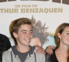 Olivier Baroux, sa fille Enya, sa femme Coralie et leur fils Boris - Avant-première du film "Les Nouvelles Aventures d'Aladin" au Grand Rex à Paris, le 6 octobre 2015.