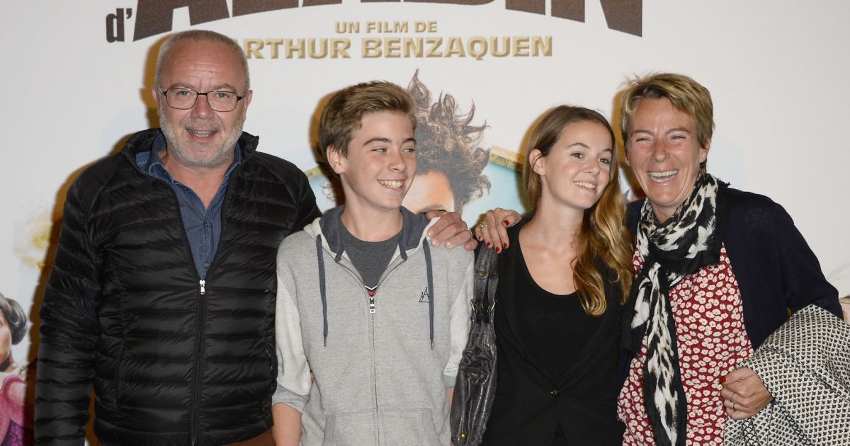 Enya Baroux Olivier Baroux, sa fille Enya, sa femme Coralie et leur fils Boris -  Avant-première du film Les Nouvelles Aventures d'Aladin au Grand Rex à  Paris, le 6 octobre - Purepeople