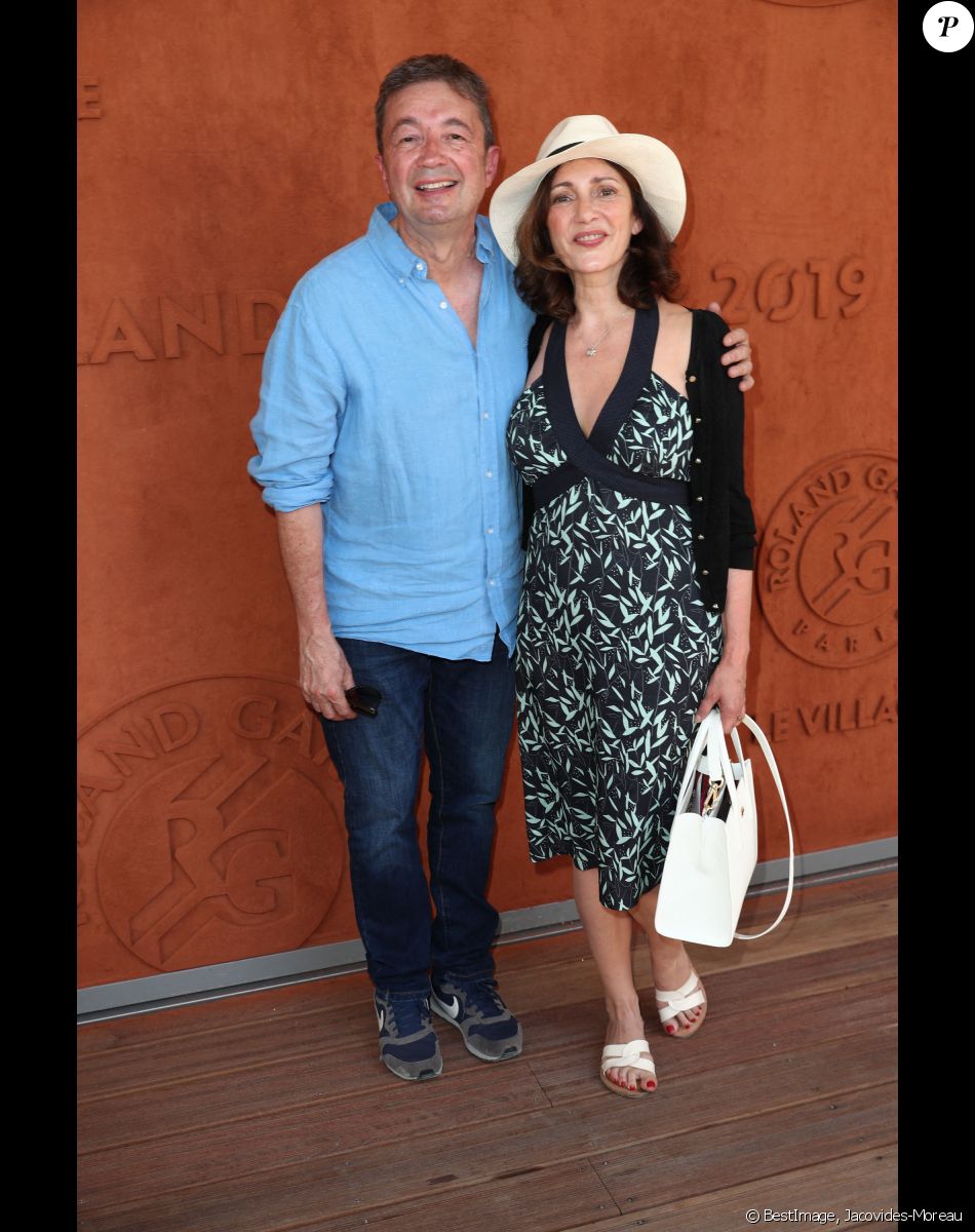 Frédéric Bouraly et Valérie Karsenti au village lors des internationaux de tennis de Roland Garros à Paris, France, le 1 juin 2019. © Jacovides-Moreau/Bestimage
