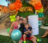 Lucas Hernandez avec sa compagne Amelia Llorente et leur fils Martin.