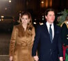 La princesse Beatrice, duchesse d'York et son mari Edoardo Mapelli Mozzi - La famille royale arrive au service de chant communautaire Together At Christmas à l'abbaye de Westminster à Londres le 8 décembre 2021.