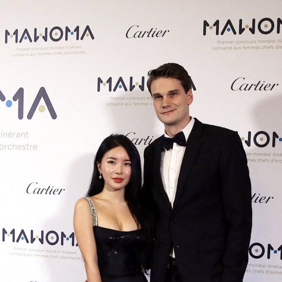 Yannick Agnel et sa compagne Su Park - Soirée exceptionnelle à l'occasion du lancement du 1er concours international de femmes chefs d'orchestre, MAWOMA, à l'hôtel Intercontinental Paris Le Grand, à Paris. Le 24 Janvier 2019 © Dominique Jacovides / Bestimage