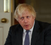 Boris Johnson, Premier ministre du Royaume-Uni, prononçant un discours depuis le 10 Downing Street à Londres