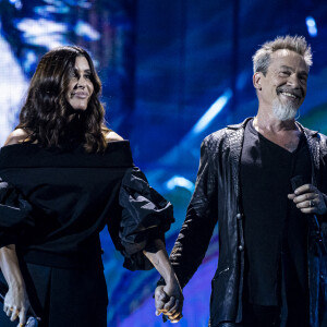 Exclusif - Jenifer Bartoli et Florent Pagny - Concert hommage à Johnny Hallyday "Que je t'aime" à l'AccorHotels Arena Paris Bercy à Paris. Le 14 septembre 2021. © Borde-Jacovides-Moreau / Bestimage