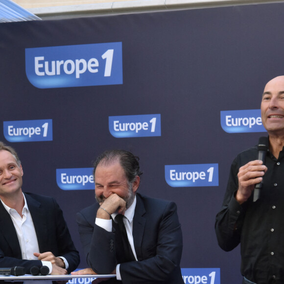 Alessandra Sublet, Fabien Namias, Denis Olivennes et Nicolas Canteloup - Conférence de rentrée de la radio Europe 1 au Musée Maillol à Paris, le 13 septembre 2016. © Giancarlo Gorassini / Bestimage