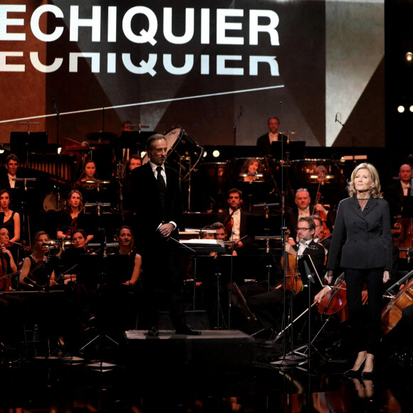 Exclusif - Claire Chazal - Enregistrement de l'émission "Le grand échiquier" à Paris, présentée par C.Chazal, et diffusée le 20 décembre sur France 3. Le 25 Novembre 2021 © Dominique Jacovides / Bestimage
