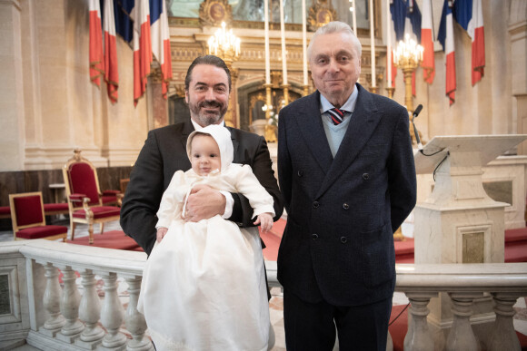 Prince Joachim Murat et son père le Prince Joachim Murat - Baptême du prince Joachim Georges Laurent Napoléon Murat à la cathédrale Saint-Louis des Invalides, à Paris, le 12 décembre 2021.