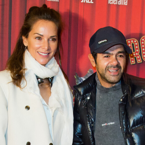 Jamel Debbouze et sa femme Mélissa Theuriau - Première de la pièce "Les producteurs" au Théâtre de Paris. © Christophe Clovis / Bestimage