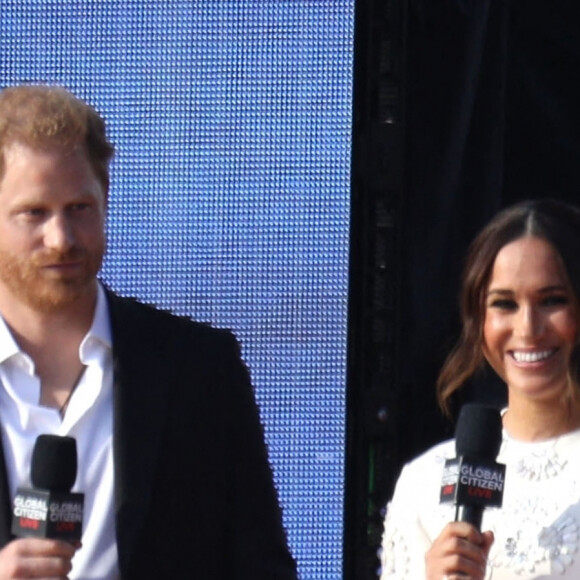 Le prince Harry et Meghan Markle - Concert Global Citizens 2021 au coeur de Central Park à New York le 25 septembre 2021.