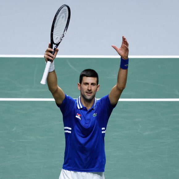 Novak Djokovic - Demi-finale de la Coupe David 2021 Croatie Vs Serbie le 3 décembre à Madrid. Photo: © Oscar J. Barroso/AFP7 via ZUMA Press Wire