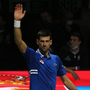 Novak Djokovic - Tennis : 1/2 finale de la Coupe Davis Serbie Vs Croatie à Madrid. La croatie en finale. © Laurent Lairys / Panoramic / Bestimage