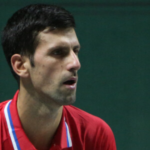 Novak Djokovic a battu Alexander Bublik (6-3, 6-4) et permet à la Serbie d'égaliser face au Kazakhstan en quarts de finale de la Coupe Davis, le 1er décembre 2021 à Madrid. © Laurent Lairys / Panoramic / Bestimage