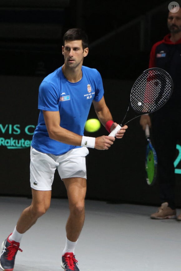 Novak Djokovic - Serbie vs Kazakhstan - Coupe Davis à Madrid le 1er décembre 2021. © Laurent Lairys/Panoramic/Bestimage