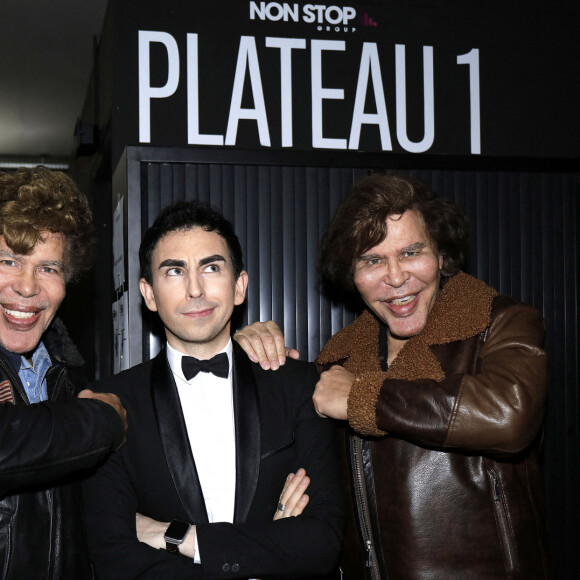 Jordan de Luxe et Igor et Grichka Bogdanov ( Bogdanoff ) - Enregistrement de l'émission "L'instant de Luxe" à Paris le 27 novembre 2019. © Cédric Perrin/Bestimage