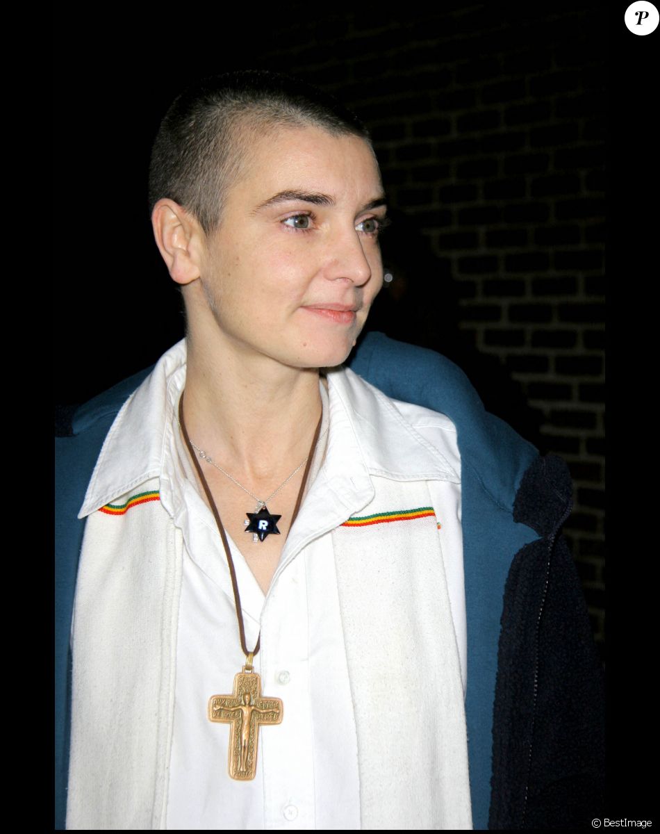 Sinéad O'Connor invitée de l'émission "The late show with David Letterman" à New York. Le 12 décembre 2005.