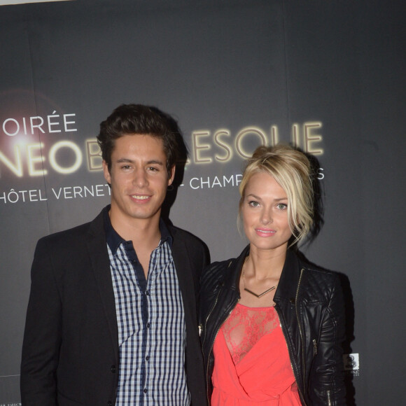 Caroline Receveur et son compagnon Valentin Lucas - Soirée Néo Burlesque à l'hôtel Vernet à Paris le 20 mars 2014.