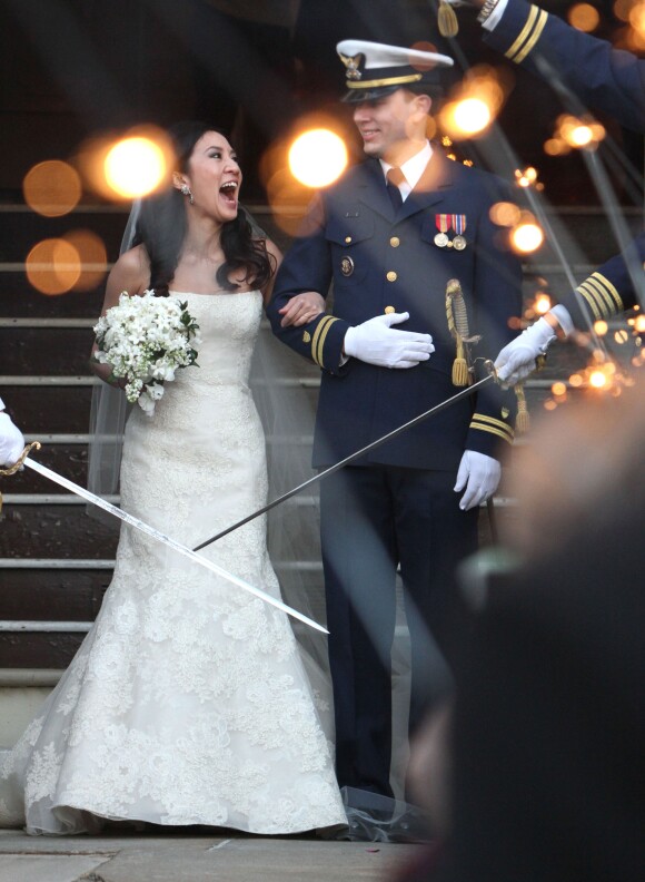 Mariage de Michelle Kwan et Clay Pell à l'église "First Unitarian" à Providence dans l'état du Rhode Island, le 19 janvier 2013.